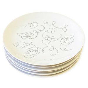 Arzberg Germany White Endless Thread Art Accent Salad Plates 7 7/8" Set of 6